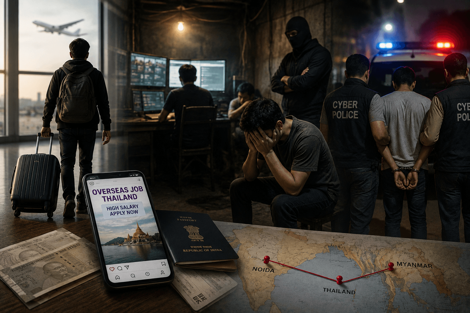 The Job Offer That Became a Cybercrime Trap: Noida Agent Accused of Sending Indians to Southeast Asian Fraud Networks